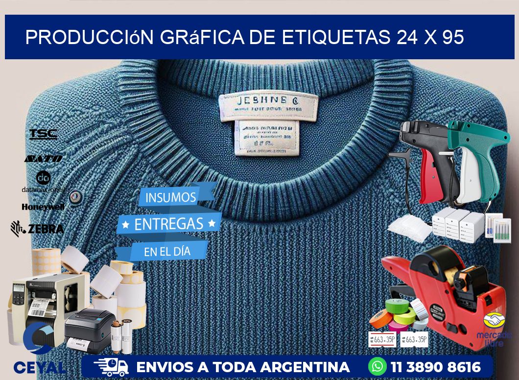Producción gráfica de etiquetas 24 x 95