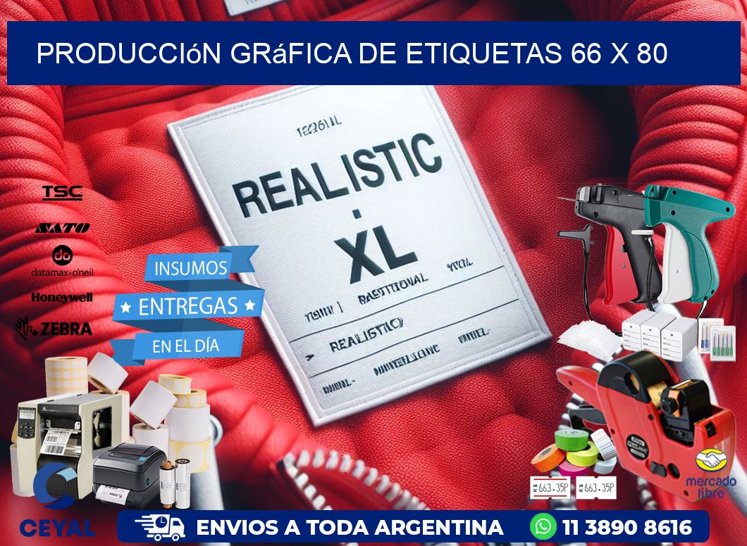 Producción gráfica de etiquetas 66 x 80