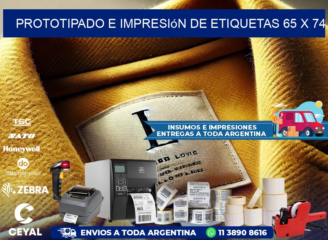 Prototipado e impresión de etiquetas 65 x 74