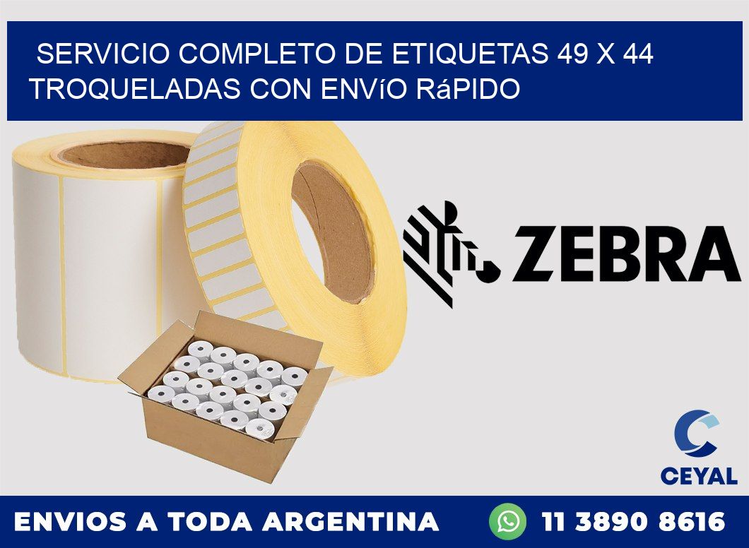 Servicio completo de etiquetas 49 x 44 troqueladas con envío rápido