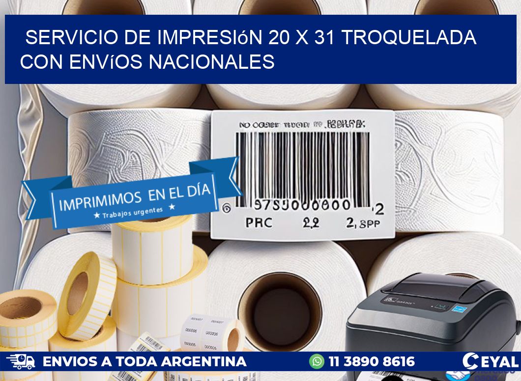 Servicio de impresión 20 x 31 troquelada con envíos nacionales