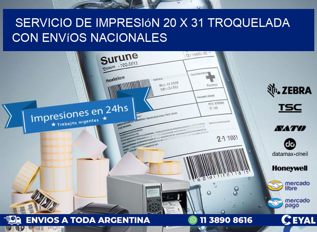 Servicio de impresión 20 x 31 troquelada con envíos nacionales
