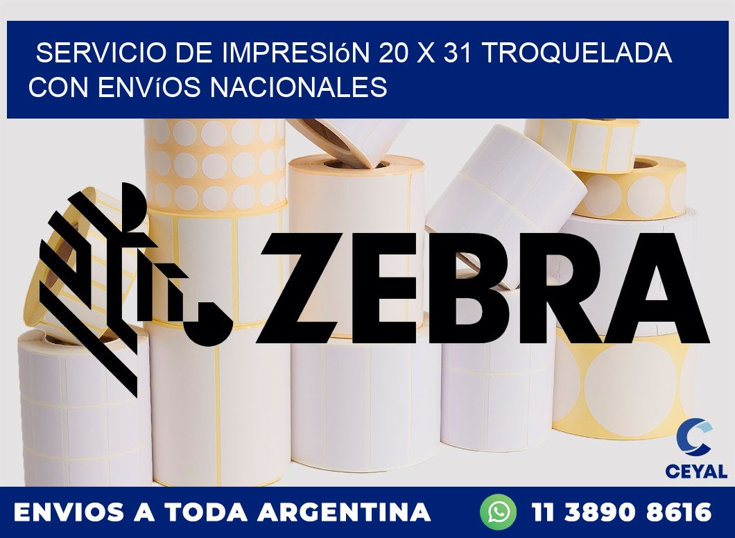 Servicio de impresión 20 x 31 troquelada con envíos nacionales