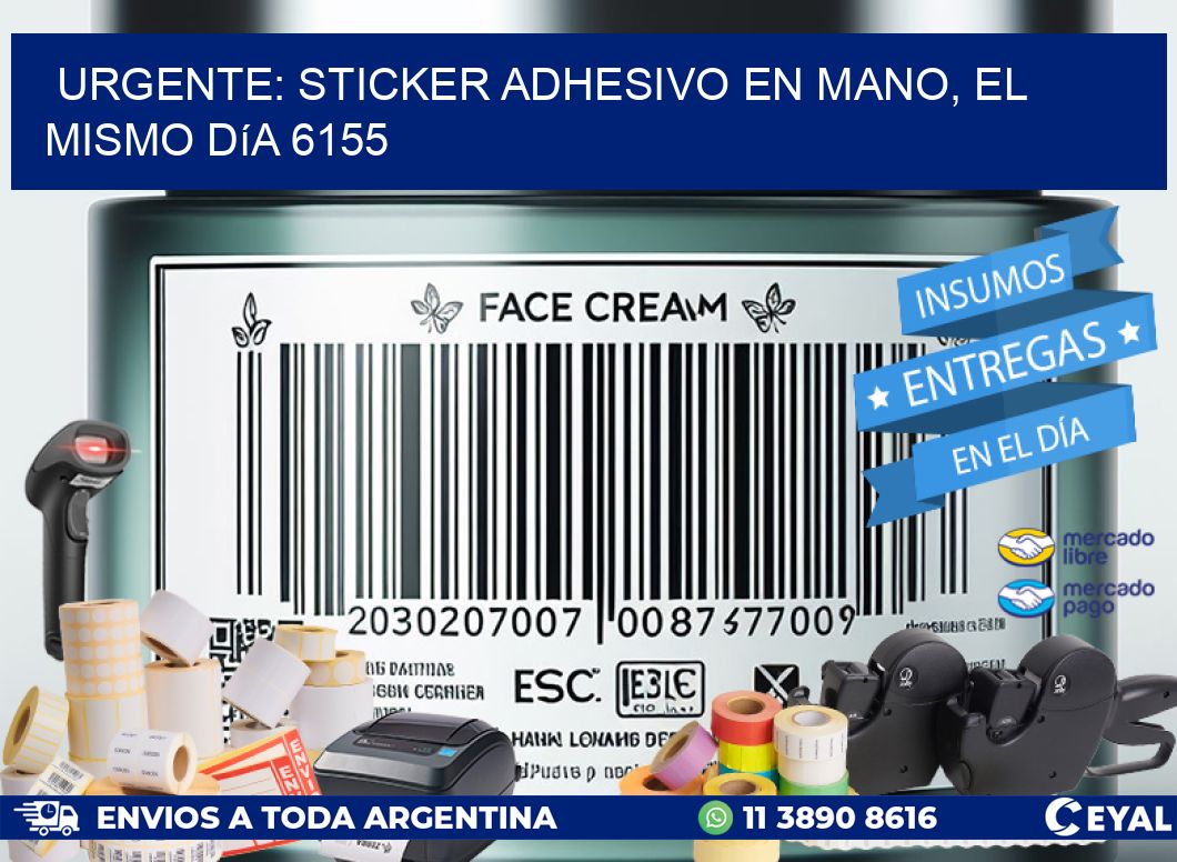 Urgente: Sticker adhesivo en Mano, el Mismo Día 6155