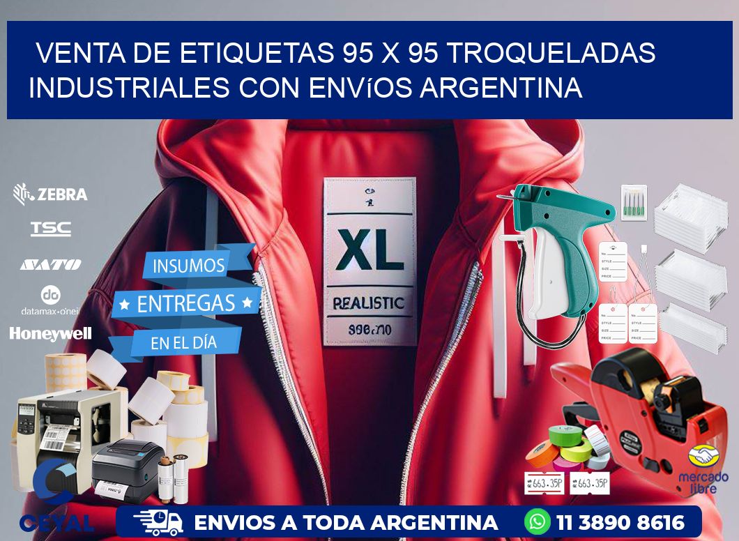 Venta de etiquetas 95 x 95 troqueladas industriales con envíos Argentina