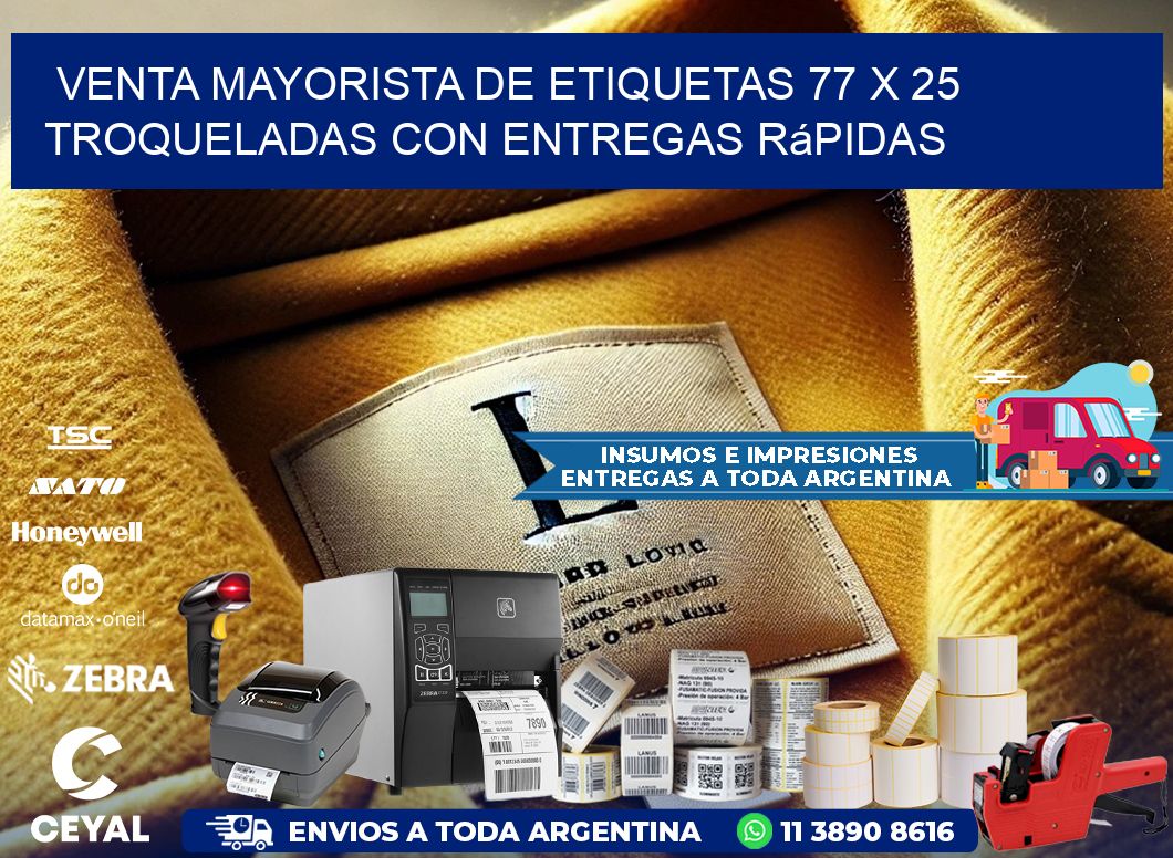 Venta mayorista de etiquetas 77 x 25 troqueladas con entregas rápidas