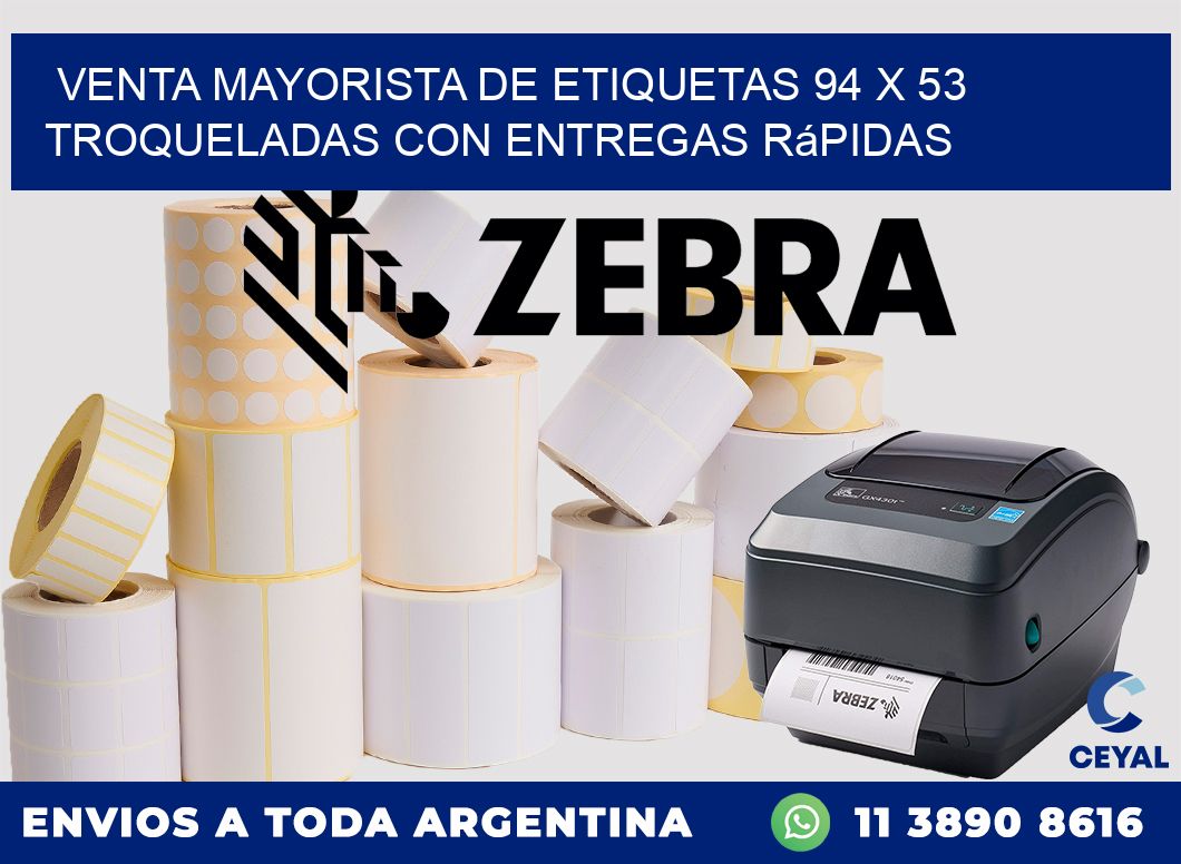 Venta mayorista de etiquetas 94 x 53 troqueladas con entregas rápidas
