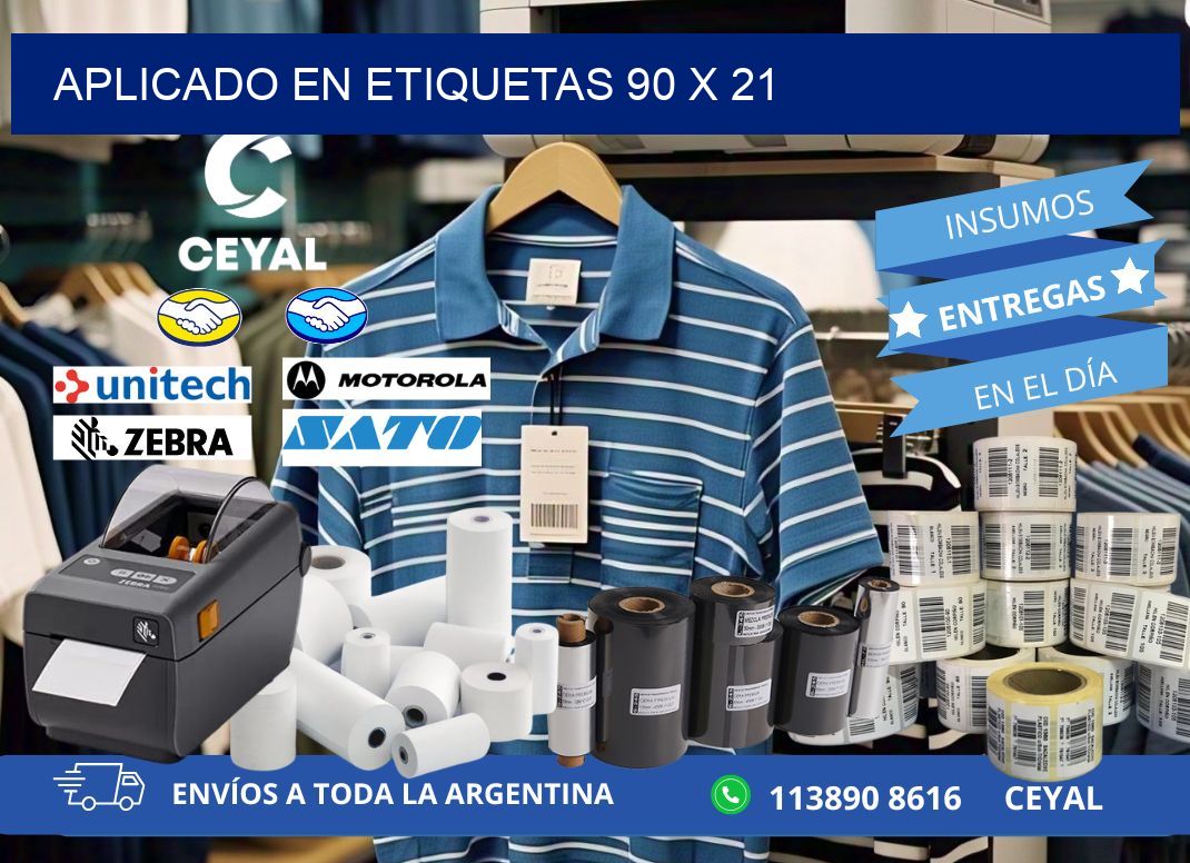 aplicado en etiquetas 90 x 21