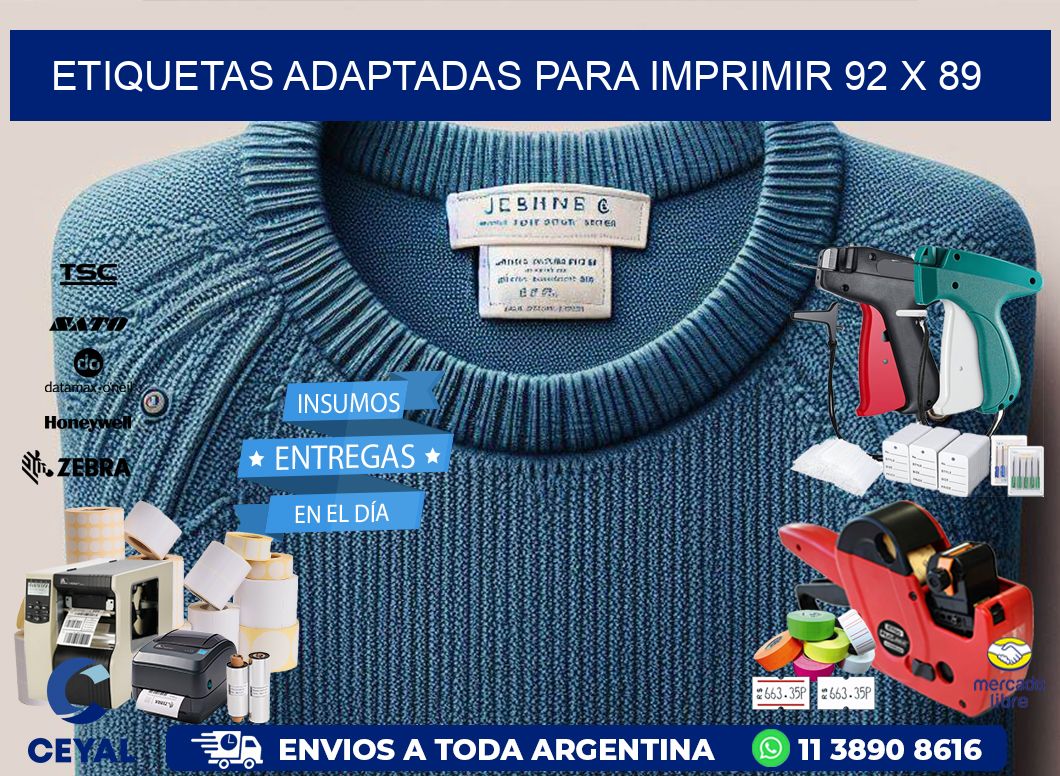 etiquetas adaptadas para imprimir 92 x 89