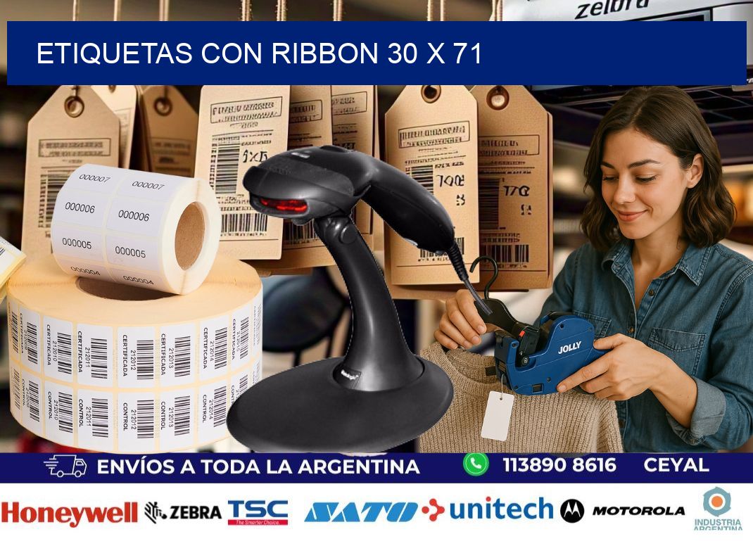 etiquetas con ribbon 30 x 71