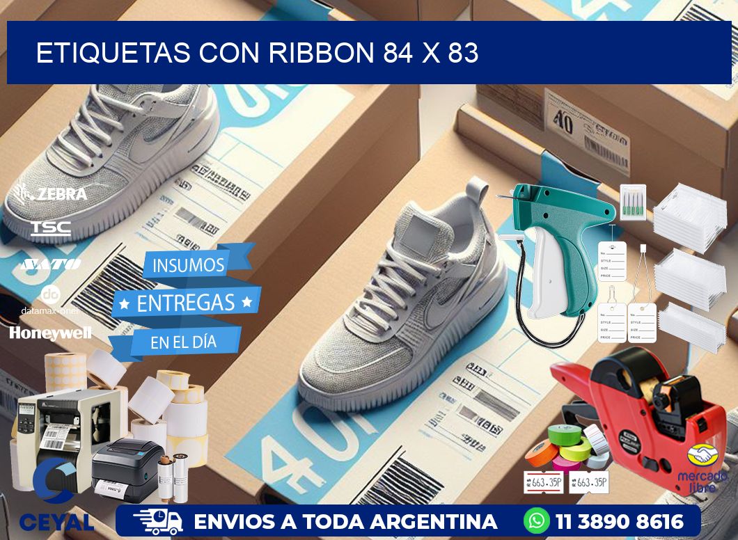 etiquetas con ribbon 84 x 83
