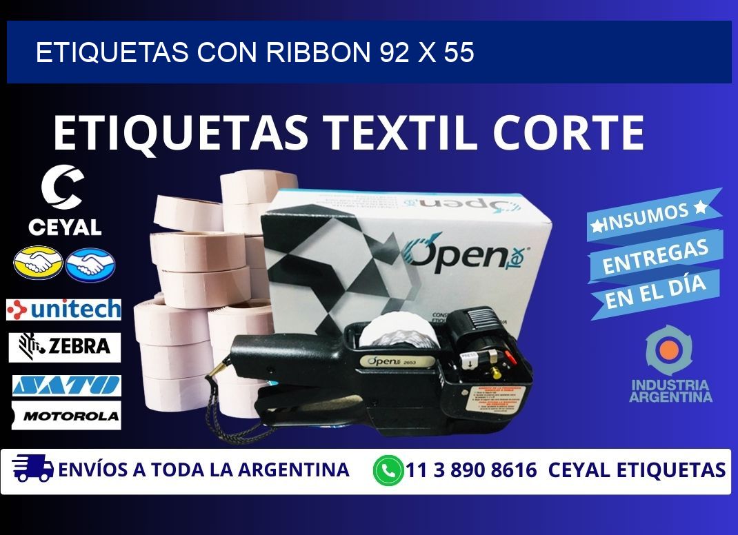 etiquetas con ribbon 92 x 55