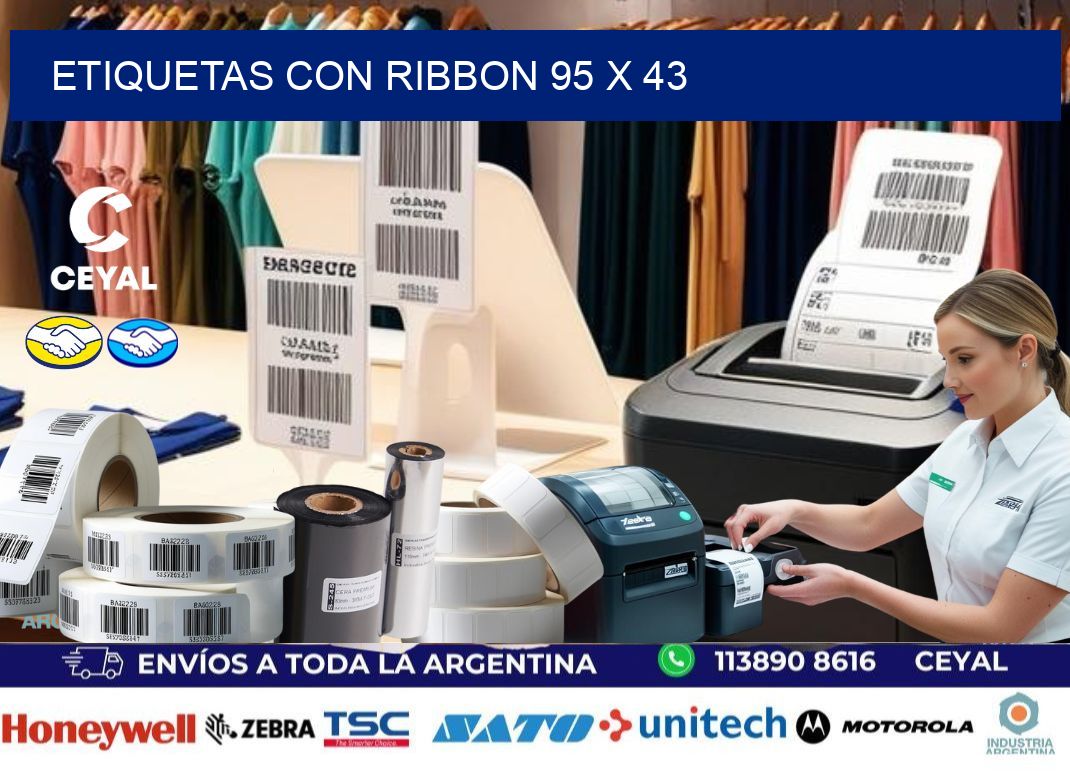etiquetas con ribbon 95 x 43