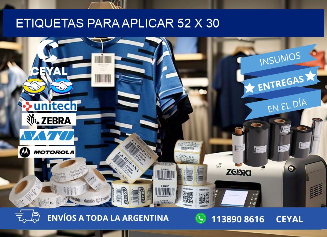 etiquetas para aplicar 52 x 30