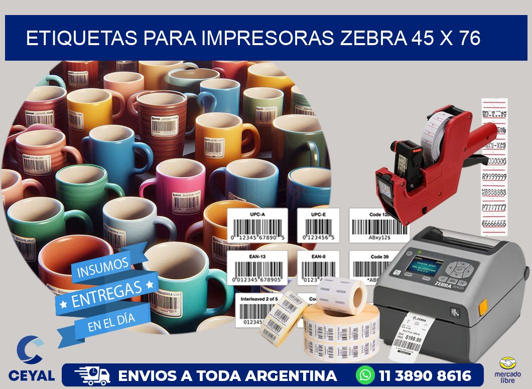 etiquetas para impresoras zebra 45 x 76