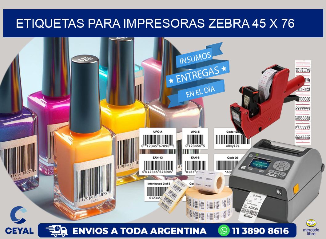 etiquetas para impresoras zebra 45 x 76