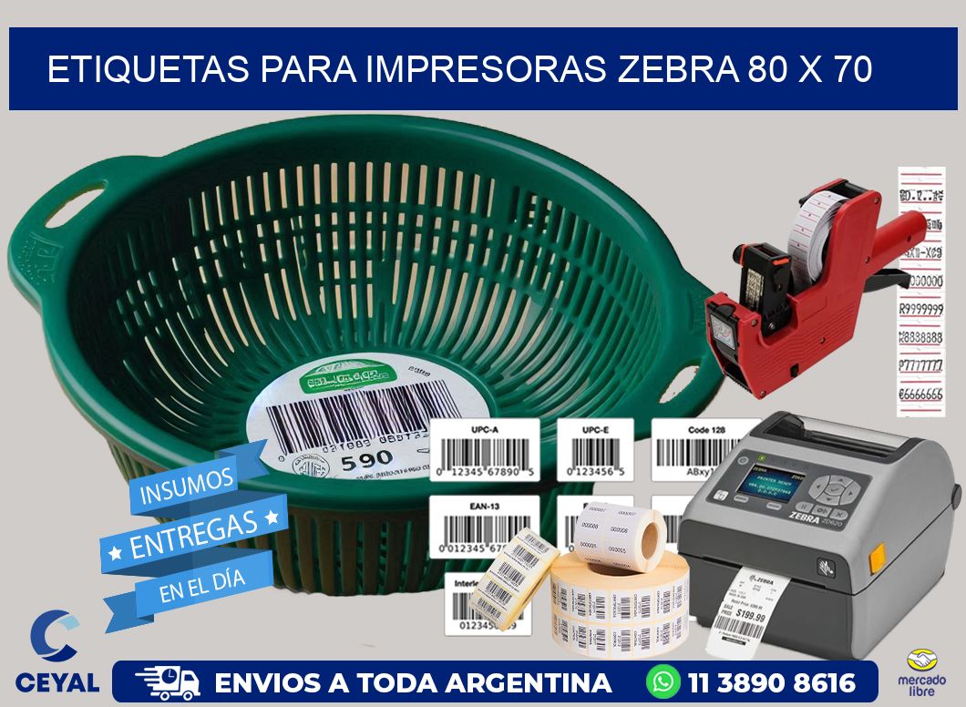 etiquetas para impresoras zebra 80 x 70
