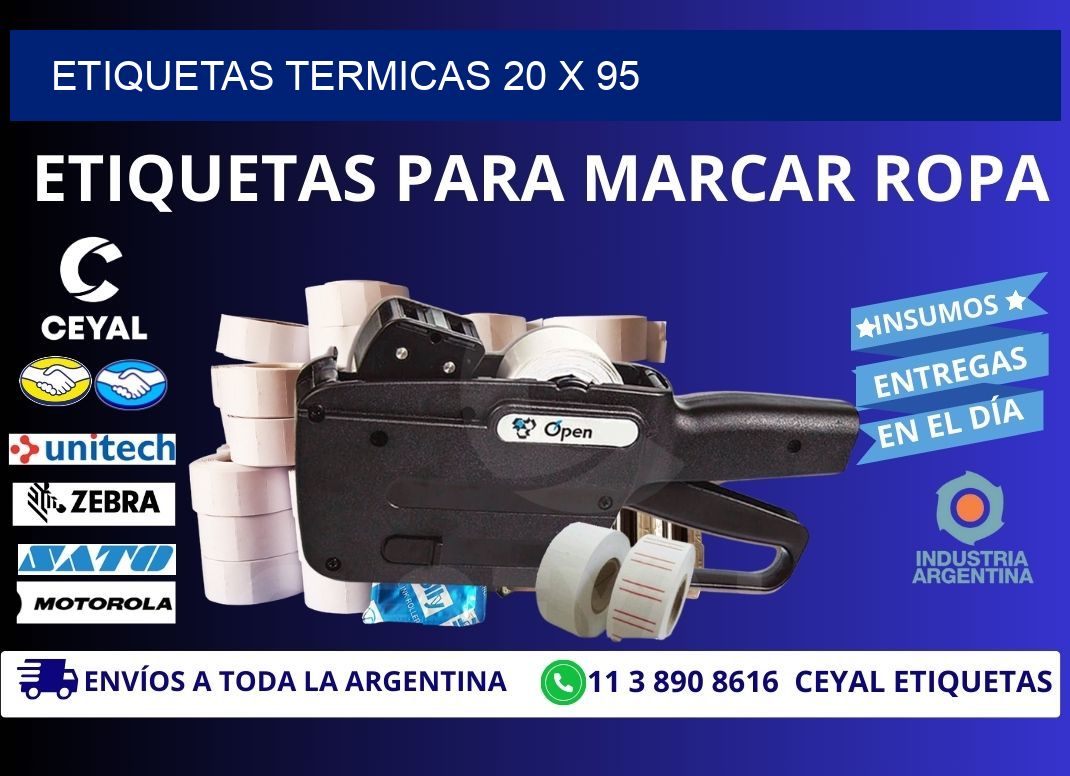 etiquetas termicas 20 x 95