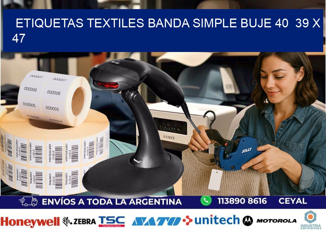 etiquetas textiles banda simple buje 40  39 x 47