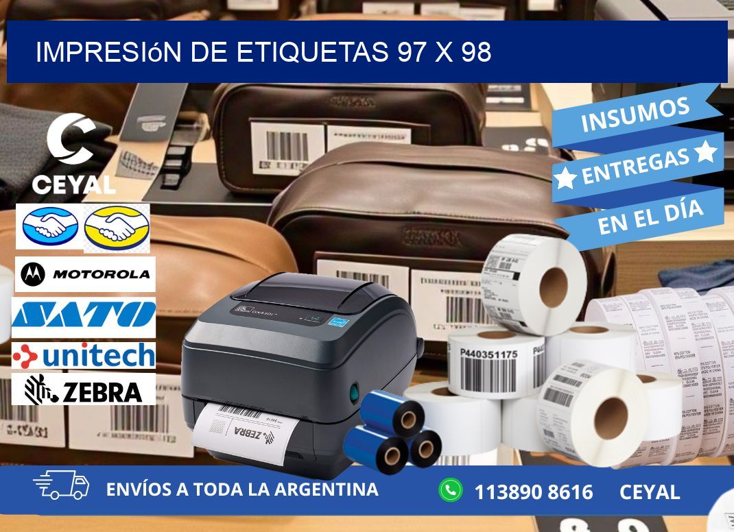 impresión de etiquetas 97 x 98