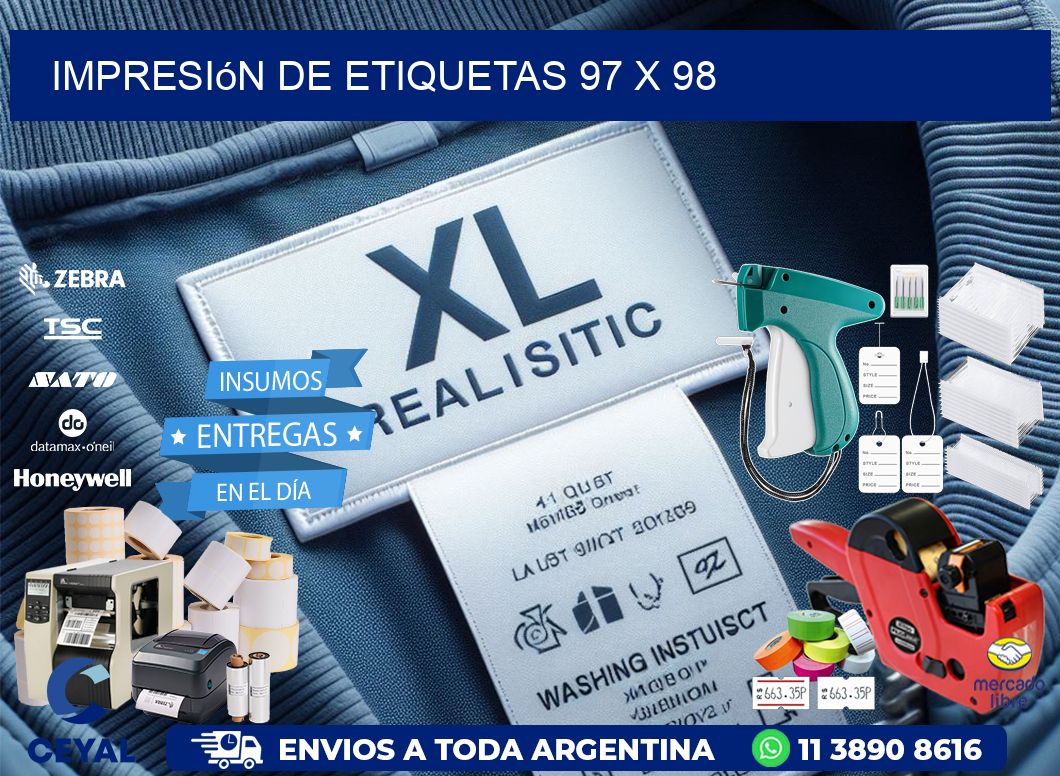 impresión de etiquetas 97 x 98