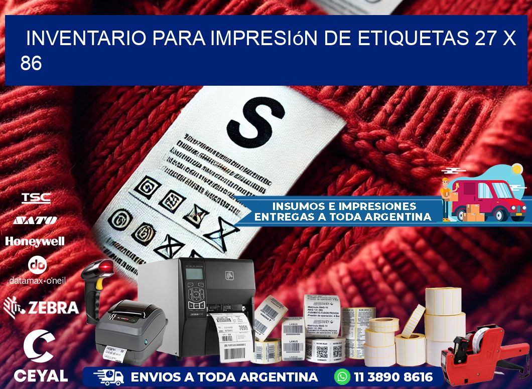 inventario para impresión de etiquetas 27 x 86