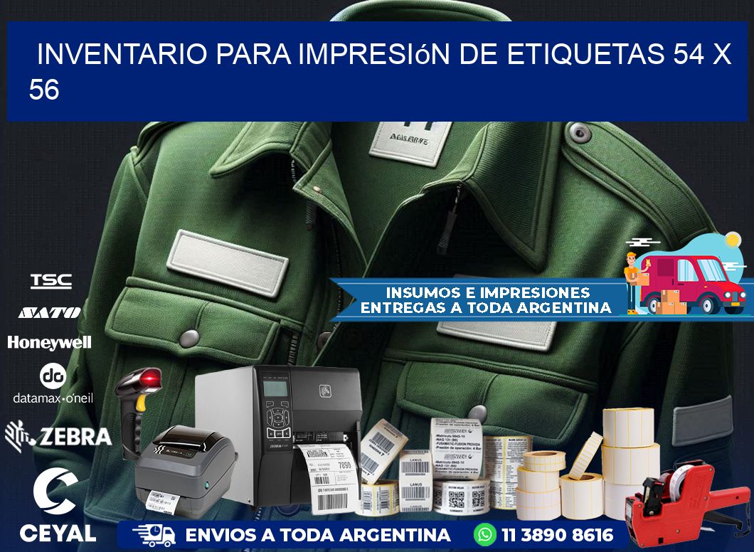 inventario para impresión de etiquetas 54 x 56