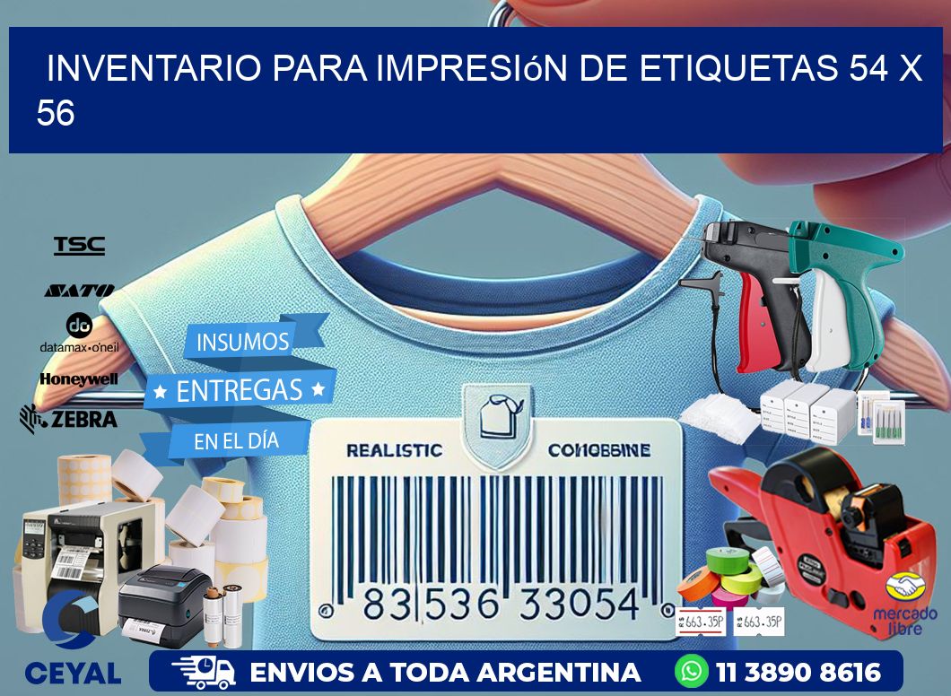 inventario para impresión de etiquetas 54 x 56