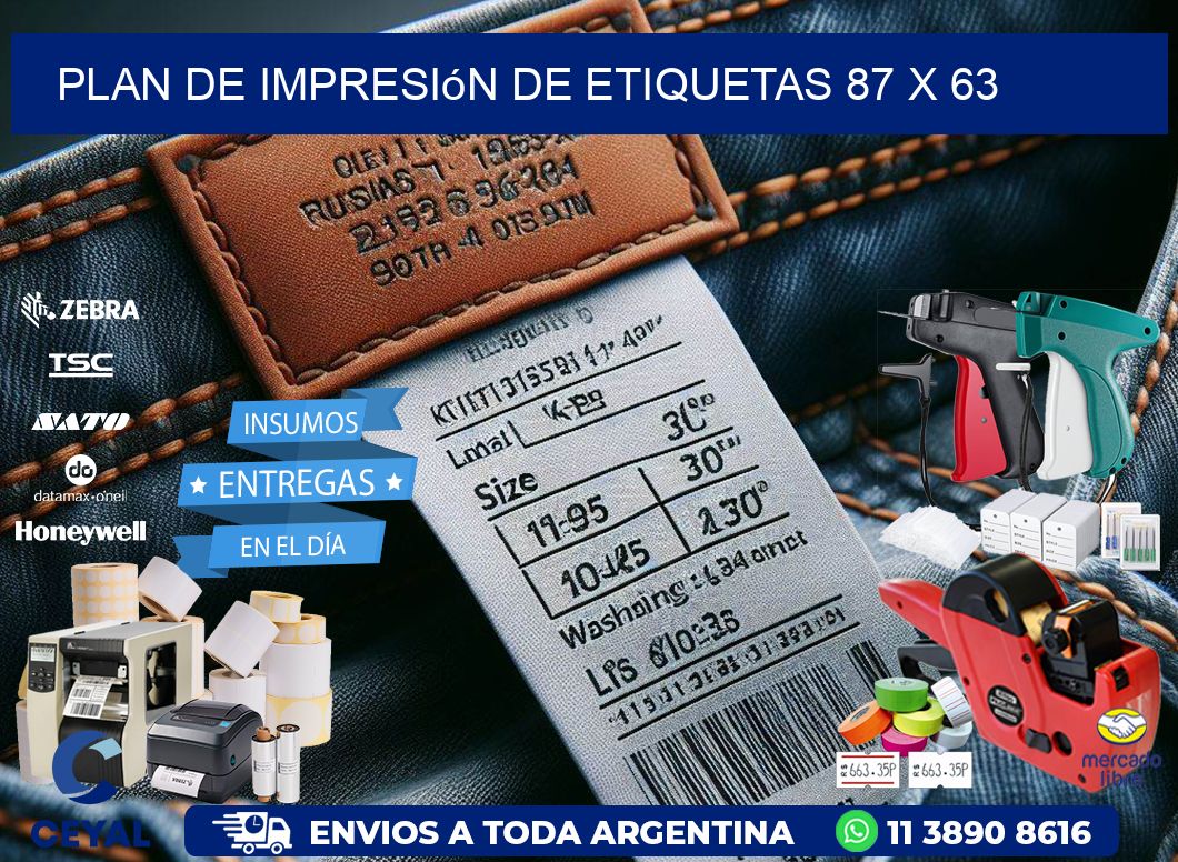 plan de impresión de etiquetas 87 x 63