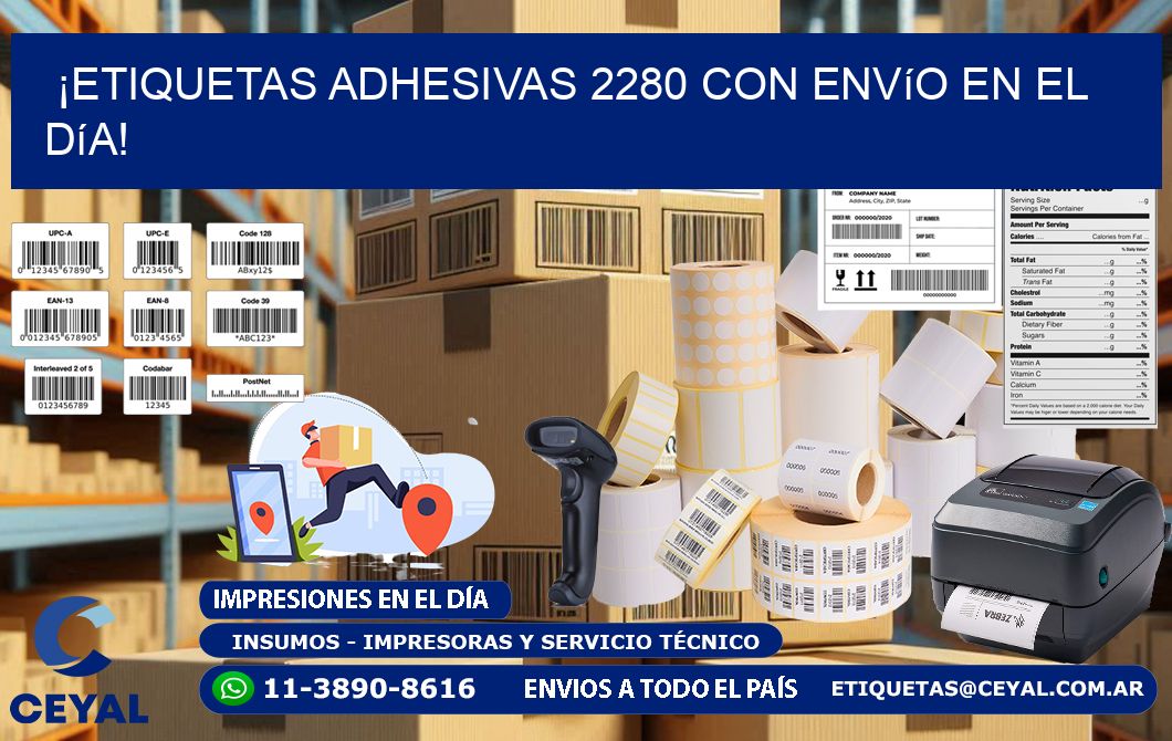 ¡Etiquetas Adhesivas 2280 con Envío en el Día!