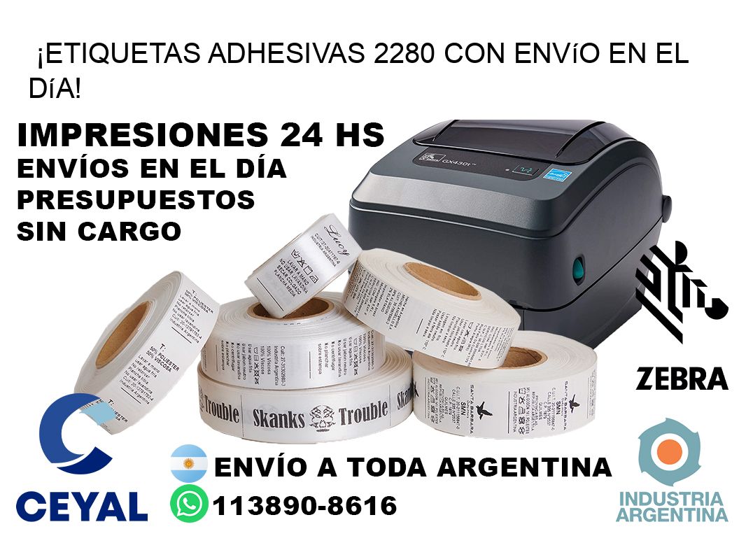 ¡Etiquetas Adhesivas 2280 con Envío en el Día!