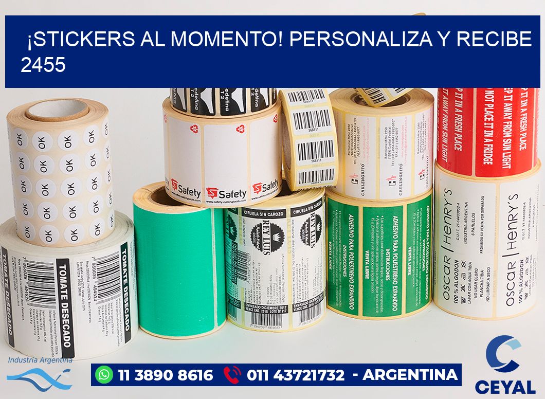 ¡Stickers al Momento! Personaliza y Recibe 2455
