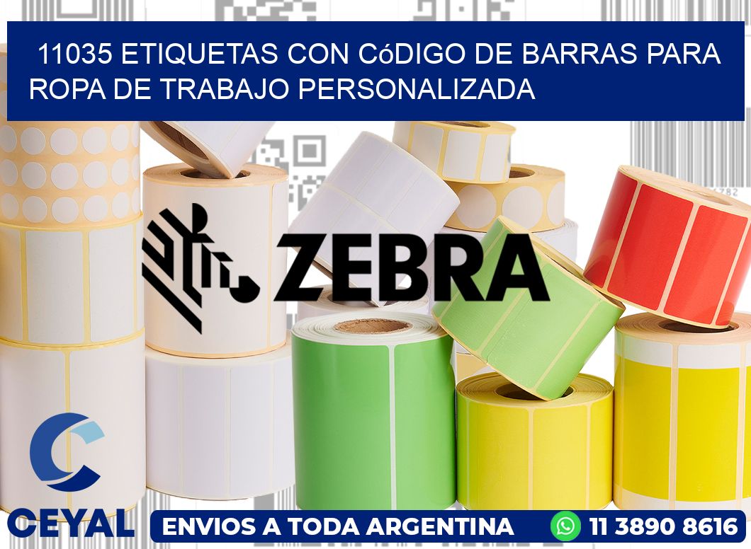 11035 Etiquetas con código de barras para ropa de trabajo personalizada