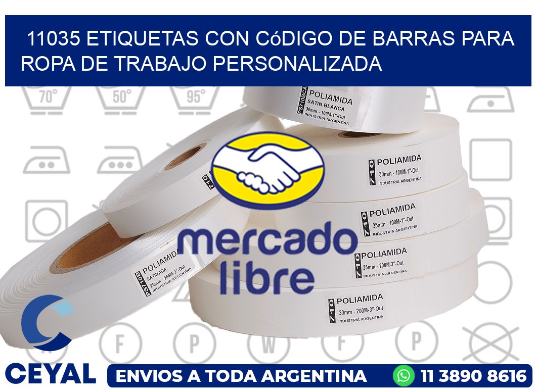 11035 Etiquetas con código de barras para ropa de trabajo personalizada