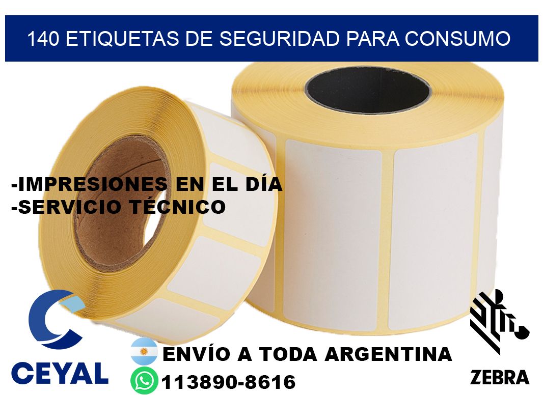 140 Etiquetas de seguridad para consumo