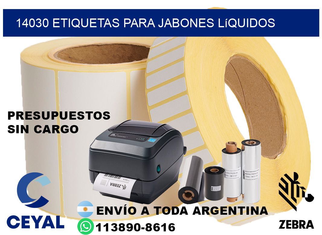 14030 Etiquetas para jabones líquidos