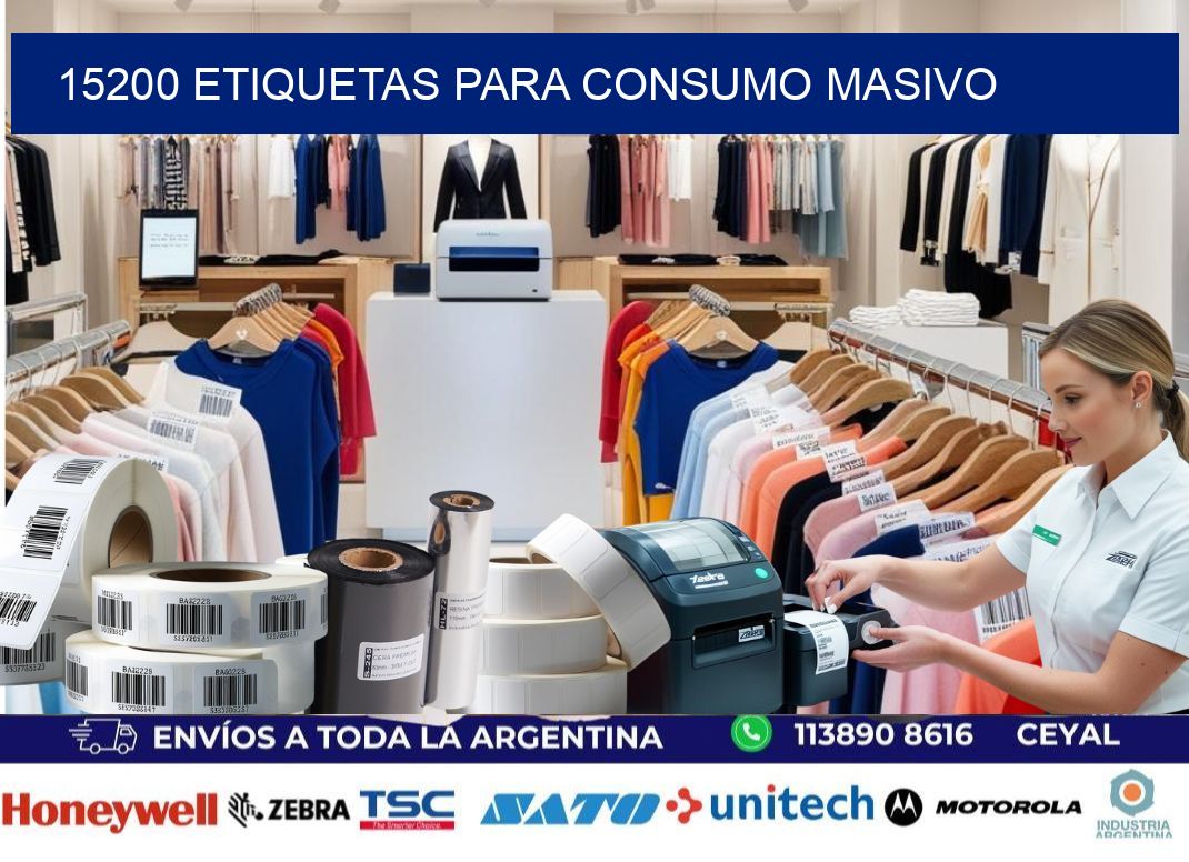 15200 Etiquetas para consumo masivo