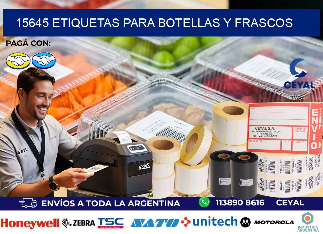 15645 Etiquetas para botellas y frascos