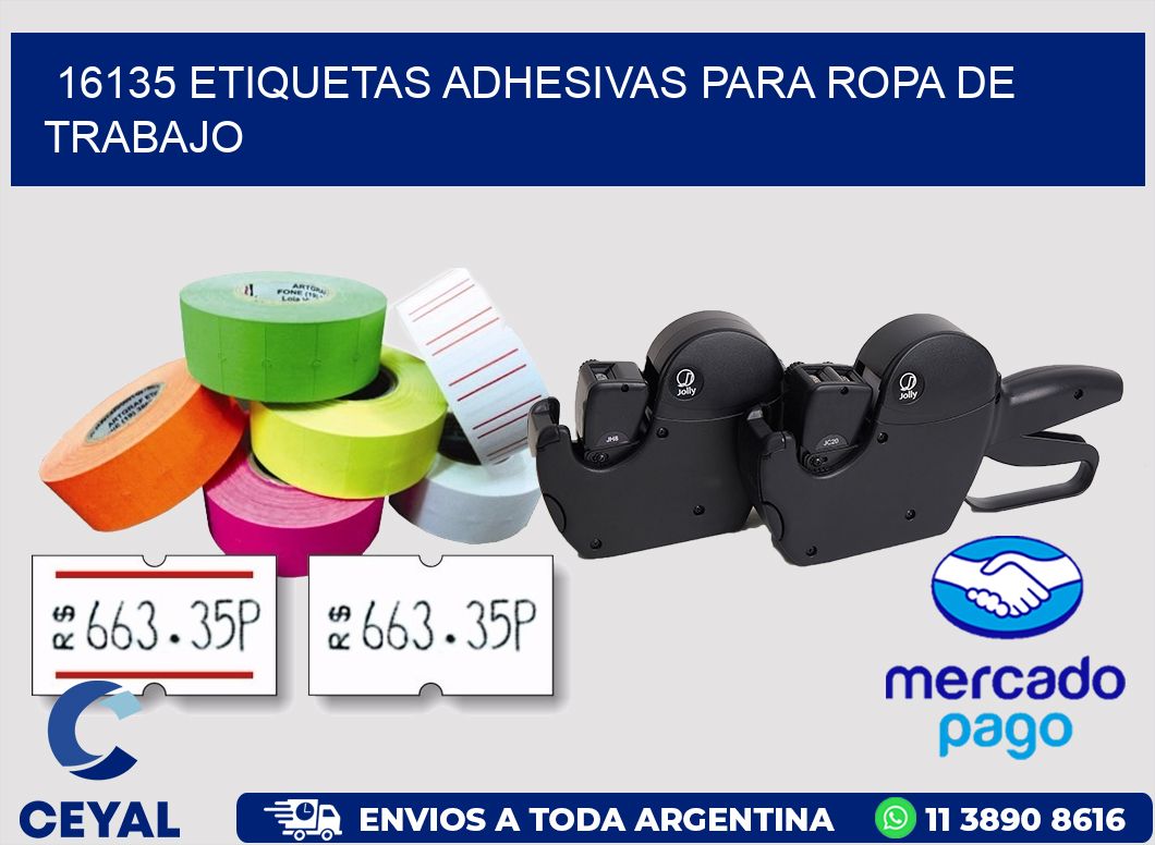16135 Etiquetas adhesivas para ropa de trabajo