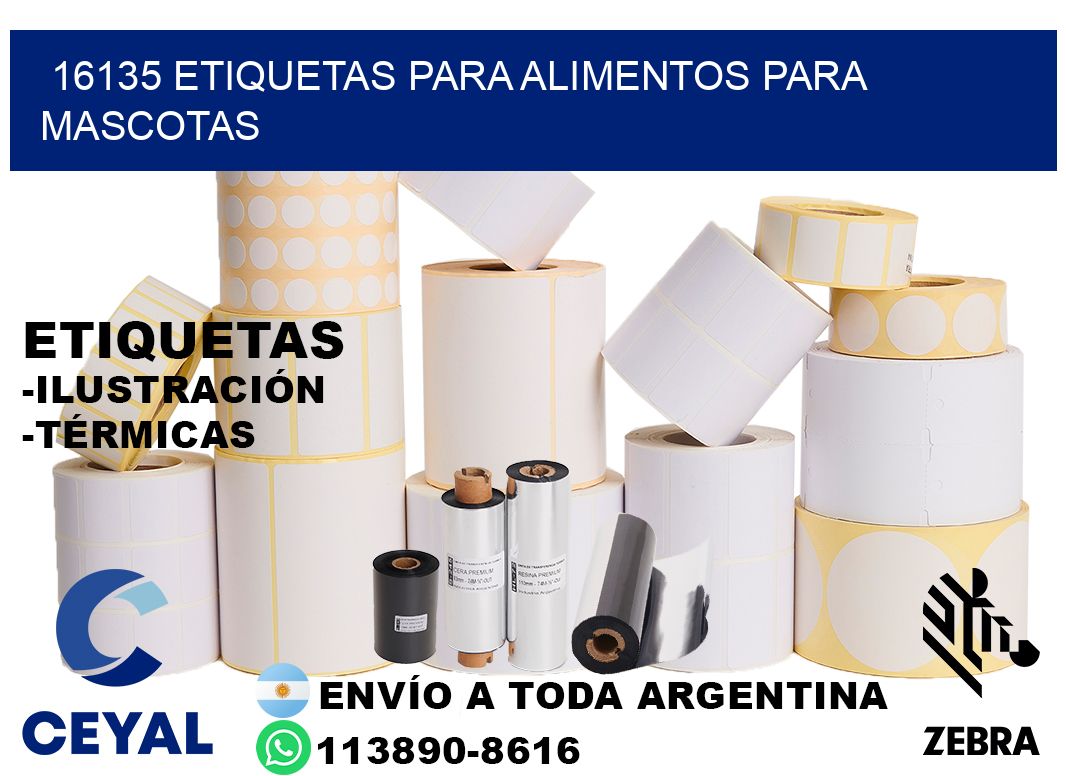 16135 Etiquetas para alimentos para mascotas