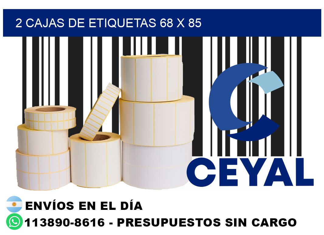2 cajas de etiquetas 68 x 85