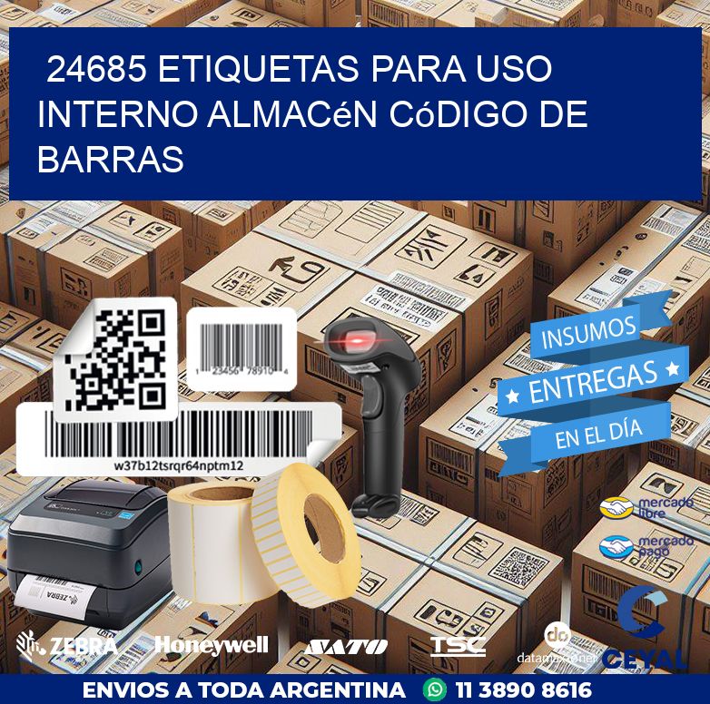 24685 etiquetas para uso interno almacén código de barras
