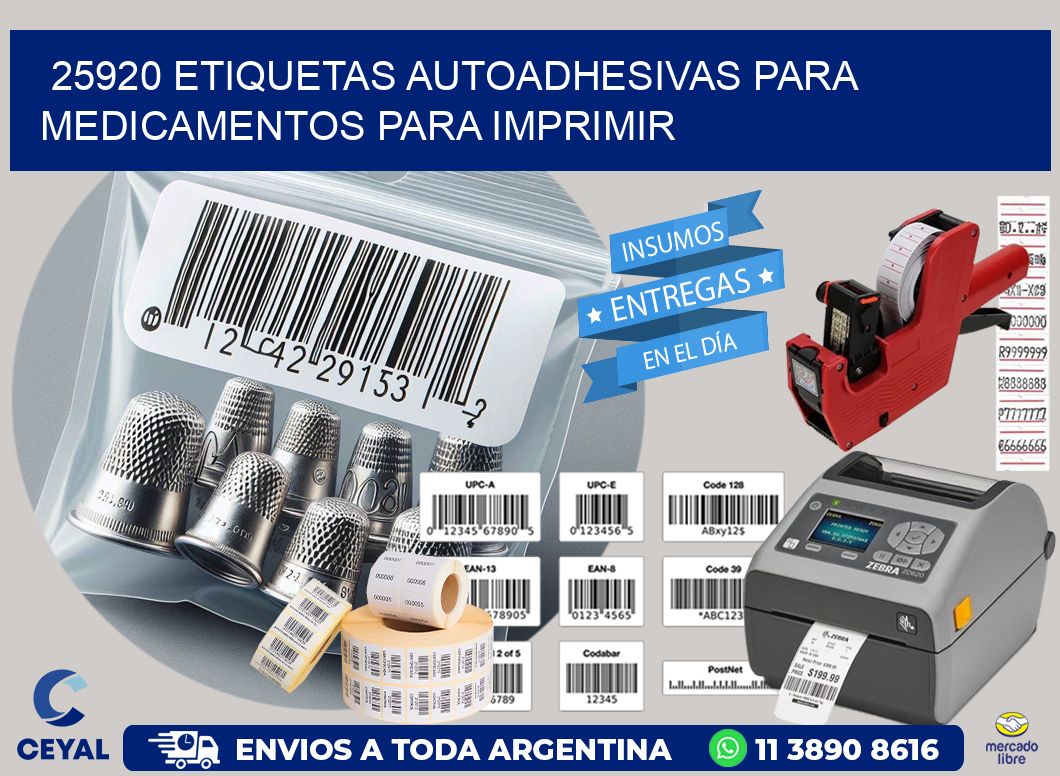 25920 Etiquetas autoadhesivas para medicamentos para imprimir