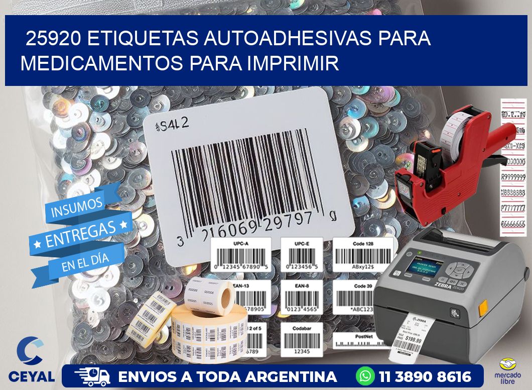 25920 Etiquetas autoadhesivas para medicamentos para imprimir