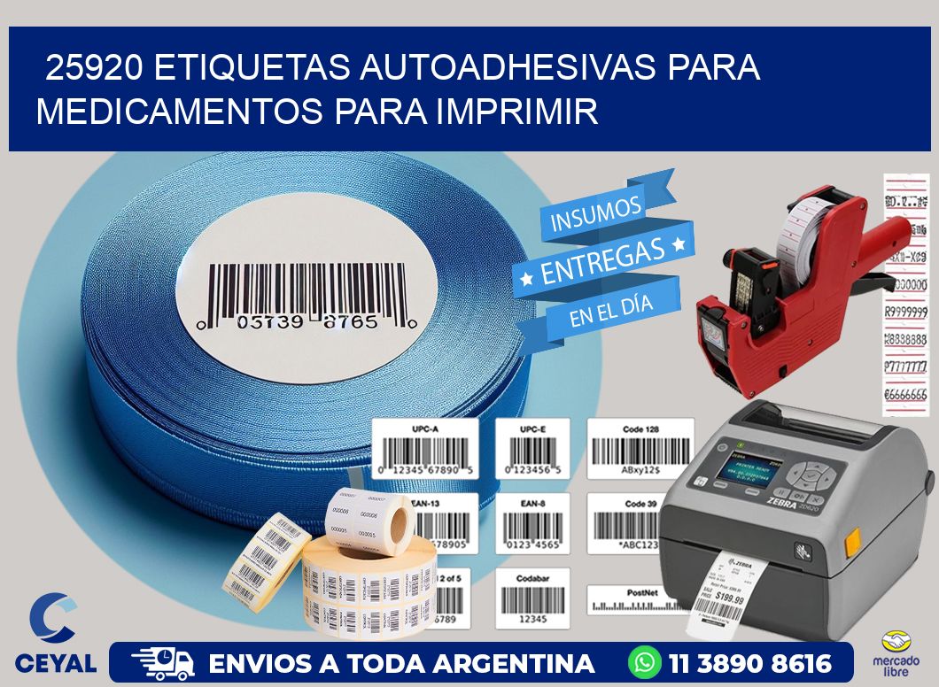 25920 Etiquetas autoadhesivas para medicamentos para imprimir