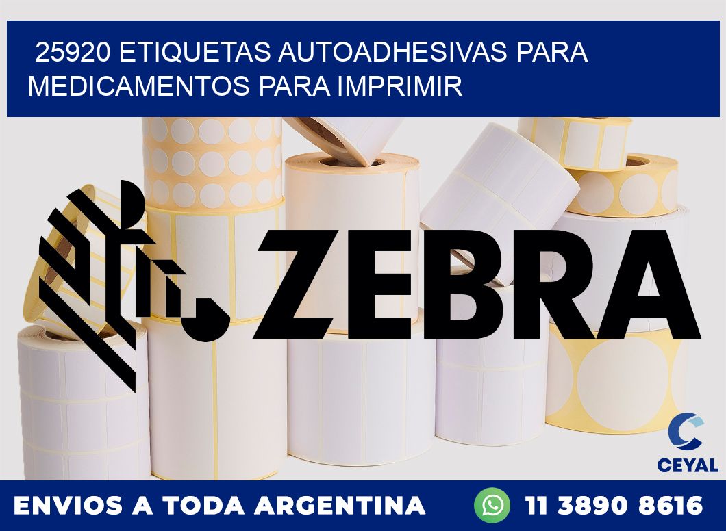25920 Etiquetas autoadhesivas para medicamentos para imprimir