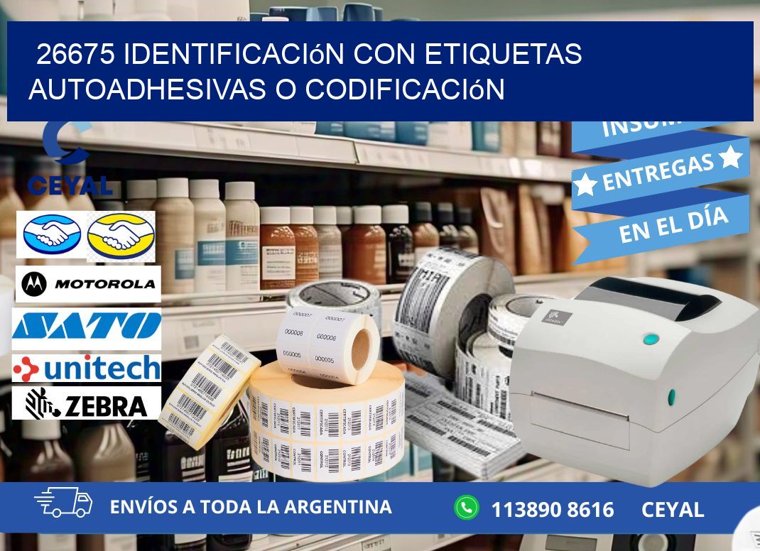 26675 identificación con etiquetas autoadhesivas o codificación