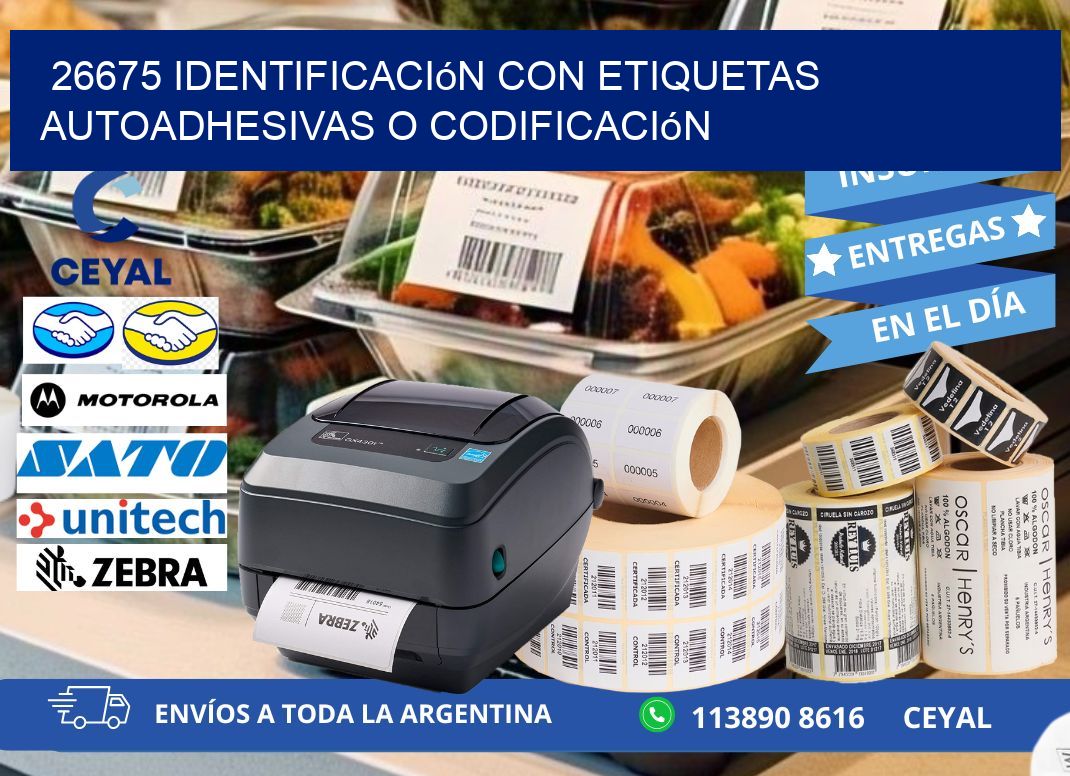 26675 identificación con etiquetas autoadhesivas o codificación
