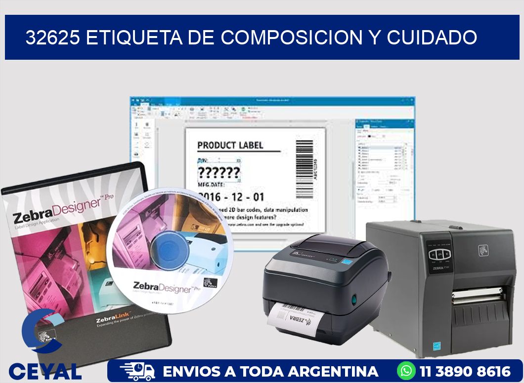 32625 etiqueta de composicion y cuidado