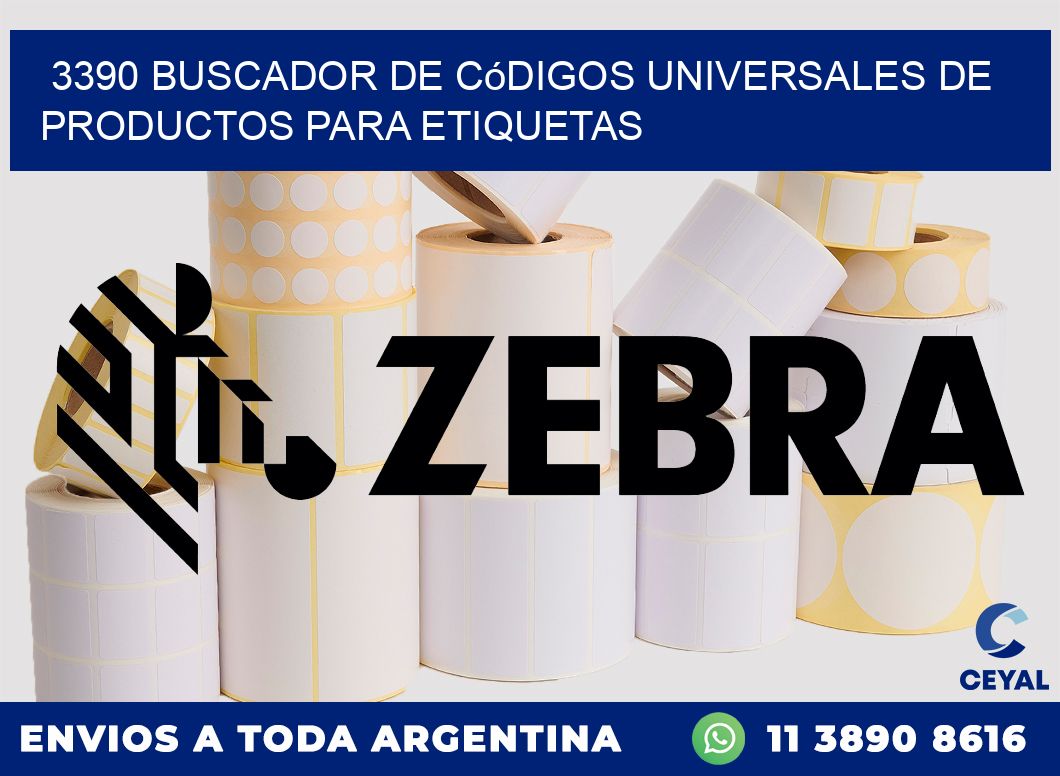 3390 Buscador de códigos universales de productos para etiquetas